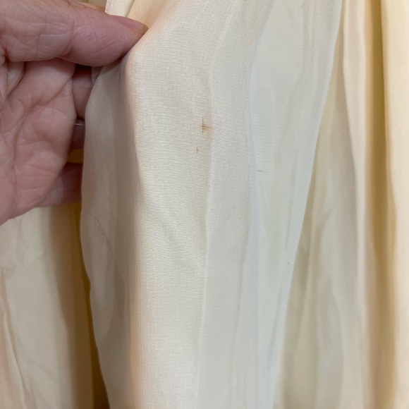 Vintage Handmade Girls Dress Ivory w/ Green Velvet Ribbon and Lace - Picture 9 of 9